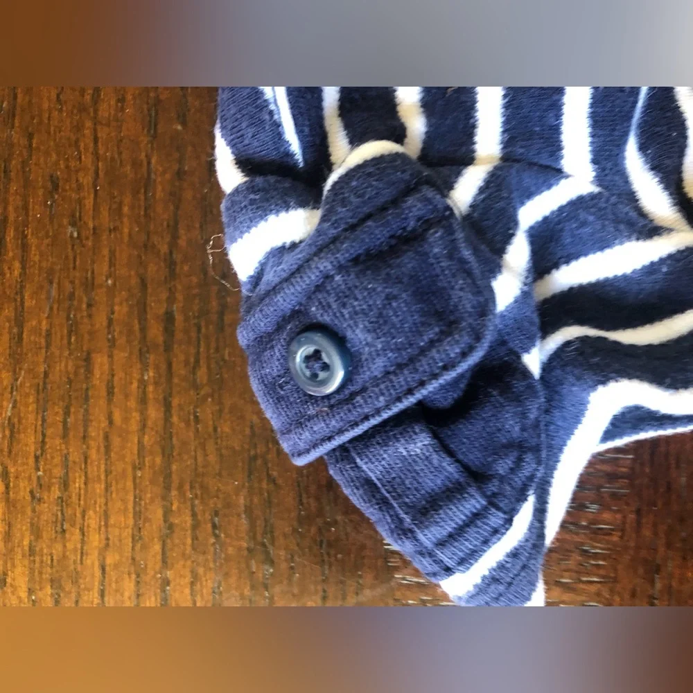 Ralph Lauren Classic Short Sleeve Navy & White Stripes Shorts Romper 6 Mo